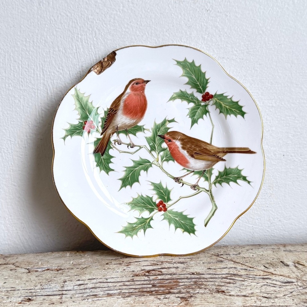 Vintage Spode Garden Birds No 6 Robin Redbreast Plate England CSGE